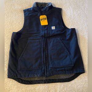 Carhartt Washed Duck Sherpa-Lined Mock-Neck Vest